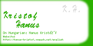 kristof hanus business card